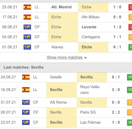 Elche vs Sevilla