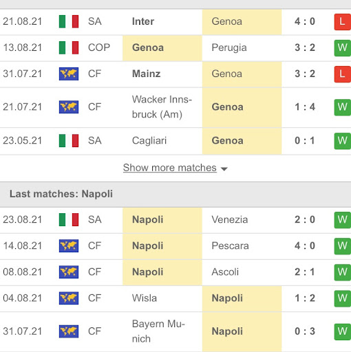 Genoa vs Napoli