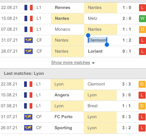 Nantes vs Olympique Lyon